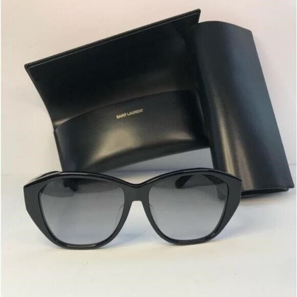 💯 - New Authentic SAINT LAURENT SLM8/F Sunglasses Black - Picture 5 of 11